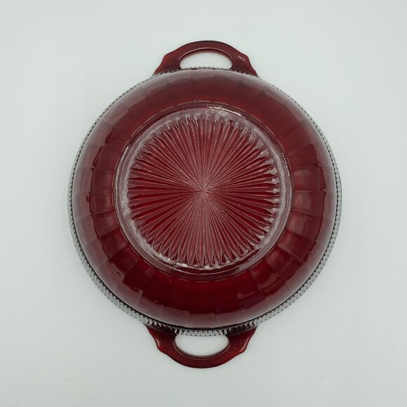 Anchor Hocking Coronation Royal Ruby Bowl Ruby Red Glass Bowl Open Candy Dish - Picture 5 of 6